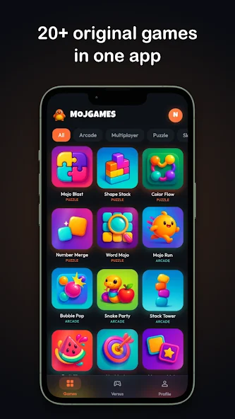 MojGames game library grid