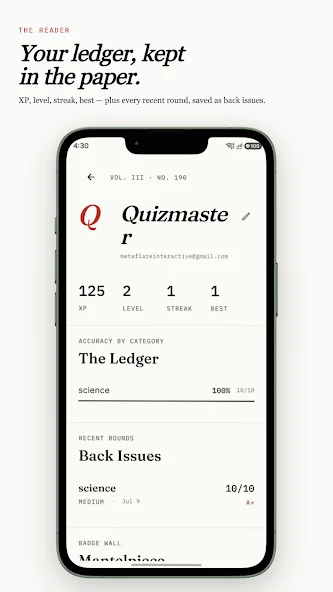 MojQuiz the ledger stats page