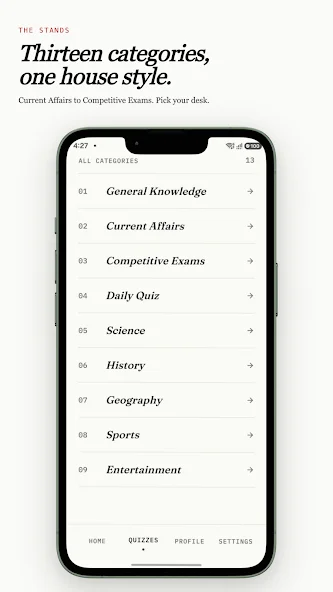 MojQuiz thirteen categories