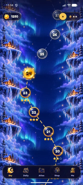 The Starfold sky map in the Winter Sky