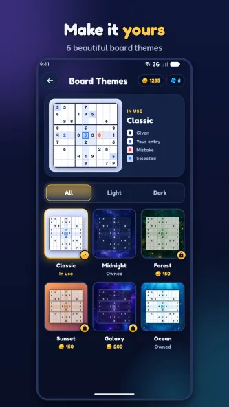 Sudoku Evolved board themes