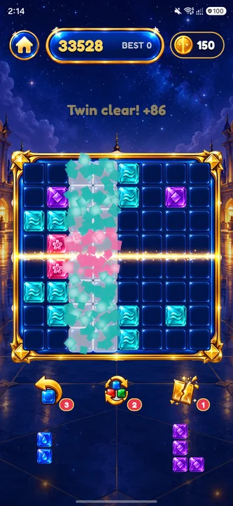 A twin clear bursting into jewel shards
